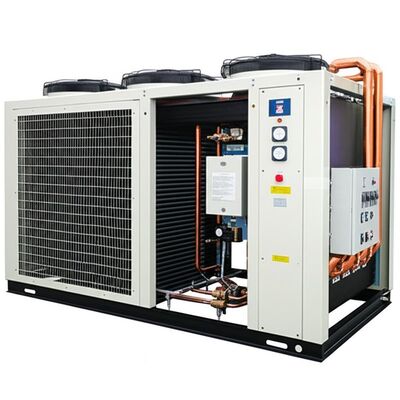 Máquina de refrigeração de água com condensador de nadadeira com sobrecarga de alta e baixa pressão Sistema de proteção de sequência de fases anticongelante Nível de ruído 65dBA